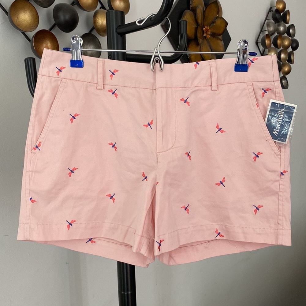 Host Pick 💙 Cynthia Rowley Shorts Szie 6 Womens Pink Dragonfly Embroidered